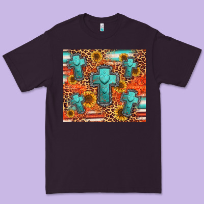 Turquoise Cross Pattern Premium Tee Designed By Jasminsmagicworld