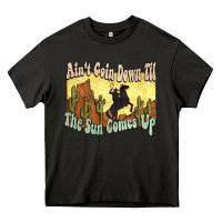 Asphalt aint goin down til the sun comes up cowboy Heavy Core Tee - NancyCooperArtShop