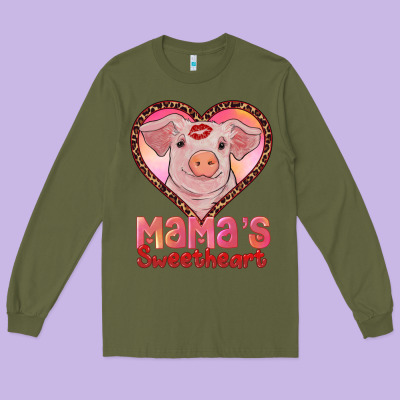 Mamas Sweetheart Baby Pig Long Sleeve Tee Designed By Ranaportraitstore