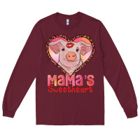 Burgundy mamas sweetheart baby pig Long Sleeve Tee - RanaPortraitStore