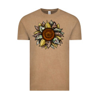 Vintage Coffee sunflower camouflage and leopard 2 Vintage Tee - JahusDesignShop