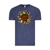 Vintage Denim sunflower camouflage and leopard 2 Vintage Tee - JahusDesignShop