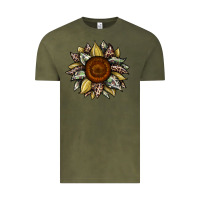 Vintage Olive sunflower camouflage and leopard 2 Vintage Tee - JahusDesignShop