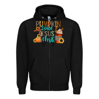 Black pumpkin spice and jesus christ Zipper Hoodie - CowGirlArtShop