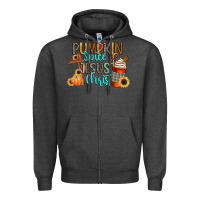 Charcoal Heather pumpkin spice and jesus christ Zipper Hoodie - CowGirlArtShop