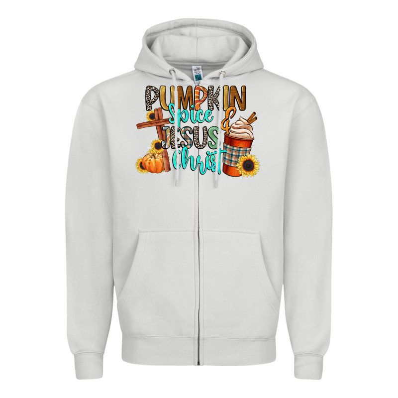 Pumpkin Spice And Jesus Christ Zipper Hoodie by CowGirlArtShop | Teevron