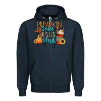 Navy pumpkin spice and jesus christ Zipper Hoodie - CowGirlArtShop