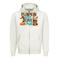Oatmeal Heather pumpkin spice and jesus christ Zipper Hoodie - CowGirlArtShop