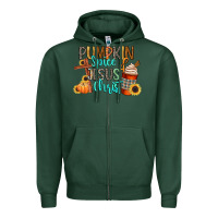 Sports Green pumpkin spice and jesus christ Zipper Hoodie - CowGirlArtShop