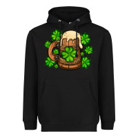 Black St. Patrick's Beer and shamrock Heavyweight Hoodie - OliviaCreatesArt