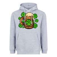 Heather Grey St. Patrick's Beer and shamrock Heavyweight Hoodie - OliviaCreatesArt