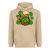 Mushroom St. Patrick's Beer and shamrock Heavyweight Hoodie - OliviaCreatesArt