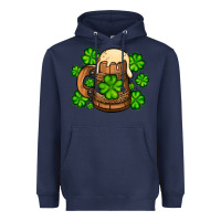 Navy St. Patrick's Beer and shamrock Heavyweight Hoodie - OliviaCreatesArt