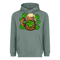 Sage St. Patrick's Beer and shamrock Heavyweight Hoodie - OliviaCreatesArt
