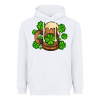 White St. Patrick's Beer and shamrock Heavyweight Hoodie - OliviaCreatesArt