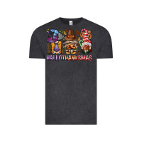 Vintage Black hallothanksmas gnomies bbs Vintage Tee - BundleAndBundleShop