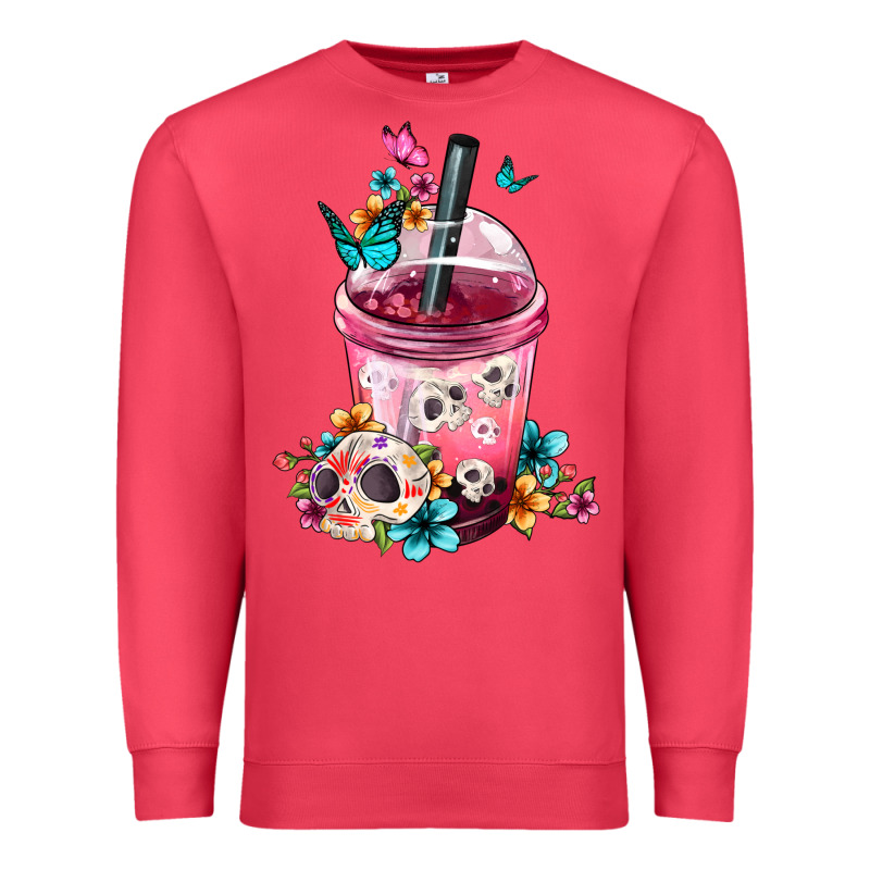 Mexican Day Of The Dead Skulls Coffee Cup Premium Sweatshirt by FaDigitalArtStudio | Teevron
