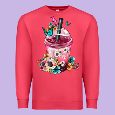 Mexican Day Of The Dead Skulls Coffee Cup Premium Sweatshirt Designed By Fadigitalartstudio