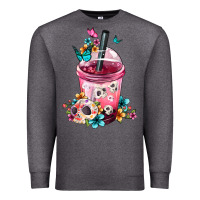 Charcoal Heather Mexican Day Of The Dead Skulls Coffee Cup Premium Sweatshirt - FaDigitalArtStudio
