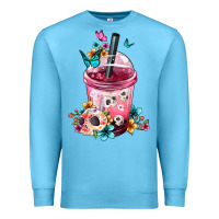 Ocean Blue Mexican Day Of The Dead Skulls Coffee Cup Premium Sweatshirt - FaDigitalArtStudio