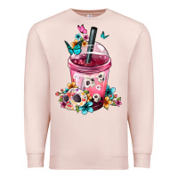 Pale Pink Mexican Day Of The Dead Skulls Coffee Cup Premium Sweatshirt - FaDigitalArtStudio
