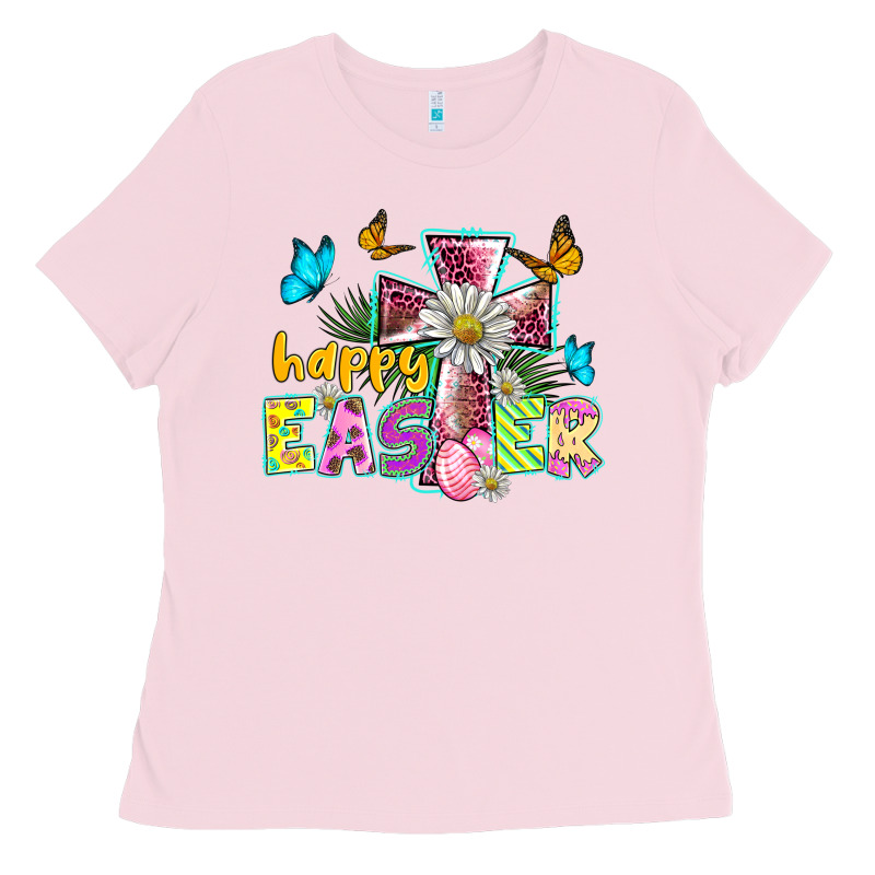 Happy Easter Cross Ladies Tee by BarkalooDesign | Teevron