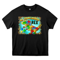 Black au somesaurus rex Heavy Core Tee - BarkalooDesign