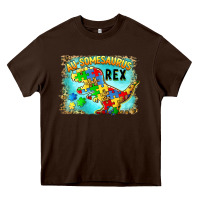 Chocolate Brown au somesaurus rex Heavy Core Tee - BarkalooDesign