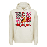 Oatmeal Heather tacos are my valentine Premium Hoodie - OliviaCreatesArt