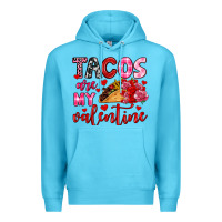 Ocean Blue tacos are my valentine Premium Hoodie - OliviaCreatesArt