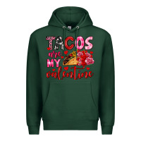 Sports Green tacos are my valentine Premium Hoodie - OliviaCreatesArt