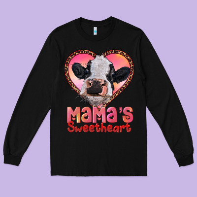 Mamas Sweetheart Baby Cow Long Sleeve Tee Designed By Ranaportraitstore