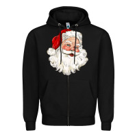 Black santa claus Zipper Hoodie - CowGirlArtShop