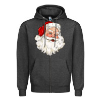Charcoal Heather santa claus Zipper Hoodie - CowGirlArtShop