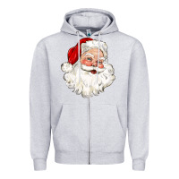Heather Grey santa claus Zipper Hoodie - CowGirlArtShop