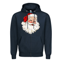 Navy santa claus Zipper Hoodie - CowGirlArtShop
