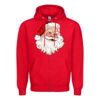 Red santa claus Zipper Hoodie - CowGirlArtShop