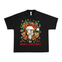 Black Merry Christmas With Bull skull Urban Heavy Tee - BundleAndBundleShop