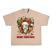 Burro Merry Christmas With Bull skull Urban Heavy Tee - BundleAndBundleShop