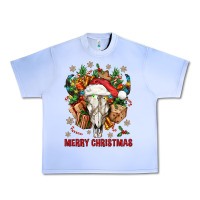 Grape Ice Merry Christmas With Bull skull Urban Heavy Tee - BundleAndBundleShop