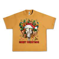 Peanut Butter Merry Christmas With Bull skull Urban Heavy Tee - BundleAndBundleShop