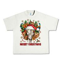 Pistachio Merry Christmas With Bull skull Urban Heavy Tee - BundleAndBundleShop