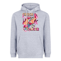Heather Grey Crush Breast Cancer Heavyweight Hoodie - FaDigitalArtStudio