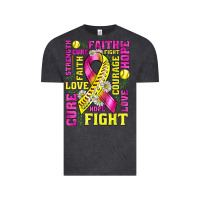Vintage Black breast cancer softball ribbon love cure fight bbs Vintage Tee - BundleAndBundleShop