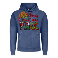 Vintage Denim Merry Christmas Y'all Cowboy Vintage Hoodie - MaliasSmallBusiness