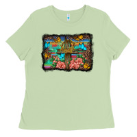 Matcha wooden cross background Ladies Tee - BarkalooDesign