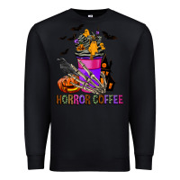 Black Horror Coffee Premium Sweatshirt - FaDigitalArtStudio