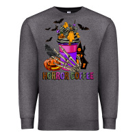 Charcoal Heather Horror Coffee Premium Sweatshirt - FaDigitalArtStudio