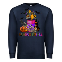 Navy Horror Coffee Premium Sweatshirt - FaDigitalArtStudio