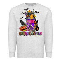 Oatmeal Heather Horror Coffee Premium Sweatshirt - FaDigitalArtStudio